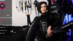 Shemale tranny enjoying solo masturbation