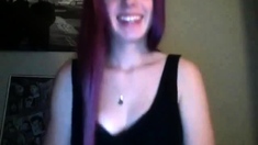 Purple haired omegle girl needs to cum