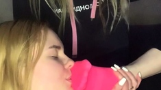 Hot pussy toying and eating with blonde teen lesbians