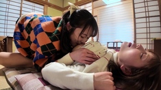 Japanese teen lesbians in hot action