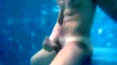 Big-cock Man Masturbates Outdoors: Underwater Cum Explosion!