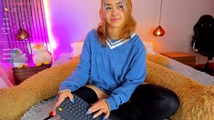 Cute blonde amateur webcam teen masturbating