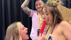 Lesbo anal group sex with toys and dildos