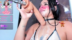 Stacked brunette goes solo toys and masturbation