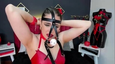 Hot brunette from fuck dildo masturbating on webcam