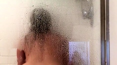 Amateur shower and masturbation