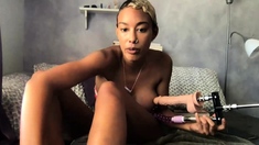 Close up funny cock jerking