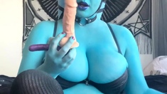 Big boobs milf masturbates with her dildo
