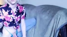 Big Tits Tranny Strokes her Big Cock