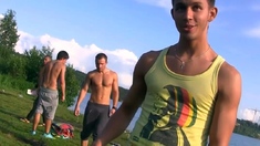 An outdoor orgy that lara will never forget