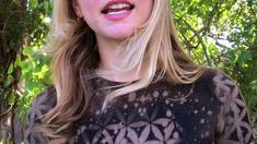 Blonde teen in solo action with her pussy