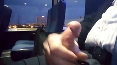 Suit Wanks and Cums on the Bus