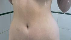 Big Boobed Blonde Masturbates With A Dildo In The Bathroom