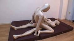 two women fetish latex asslicking and anal mff