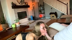 Amateur Blonde Blowjob handjob and cumshot