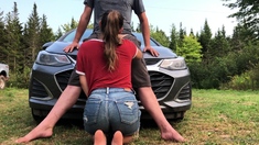 Amateur blowjob outdoor