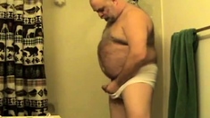 Daddy's Brief Shower Masturbation