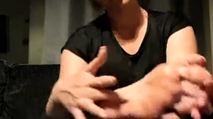Three milfs and guy in foot fetish orgy
