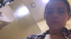 Busty Curly Brunette With Big Boobs Fucks On Couch
