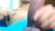 Hot latino boy showing his big cock on webcam