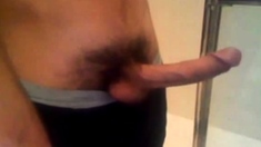 Arab In Bathroom And Shows His Long Cock