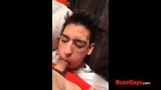 His First Cock In His Mouth